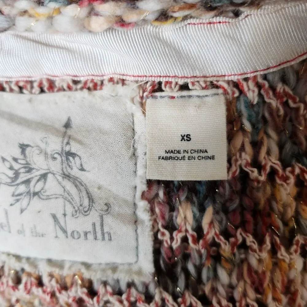 Angel of the north Anthropologie women's Size XS wool blend knit fringe jacket - Picture 8 of 9